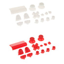 2 Set Replacement Full Buttons Cap Mod Kits for Sony PS4 Gamepad White+Red