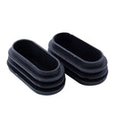 12 Pcs 25x50mm Plastic Oval Shaped End Cap Tube Insert Black