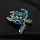 Fashion Charm Rhinestone Blue Turtle Brooch Pin Crystal Brooch Pins Jewelry  3c