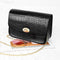 Crocodile Leather Messenger Bag Women Retro Purse Shoulder Handbag (Black)