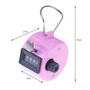 Clicker Counter 4 Digit Number Counters Plastic Shell Hand Held(Pink)