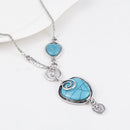 Boho Women's Turquoise Pendant Charm Heart Bib Collar Statement Necklace Jewelry