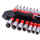 1X(27 Pcs Sleeve Cr-V Ratchet Wrench 1/4 Wrench Tool Set Socket Sets Profes