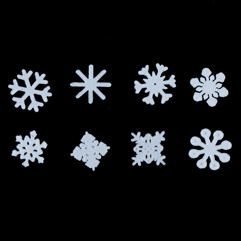 Mixed Nail Metal Flakes White Snowflakes DIY Christmas Decorations Slice Stic Fh
