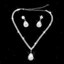 Teardrop Rhinestone Jewelry Necklace Earring Set Wedding Bridal Party