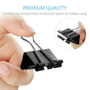 30pcs Metal Binder Clips Colorful Paper Clamp Holders Book Stationery Black