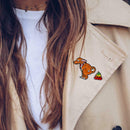 2pcs Colorful Cartoon Dog Pin Brooches Enamel Badges Kids Jewelry (Yellow) A