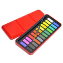 24 Colors Portable Solid Watercolor Set Solid Water Color Paints Set with P
