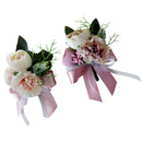 2 Pack Wedding Pageant Party Tea Rose Carnation Corsage Unisex Flower Brooch Pin