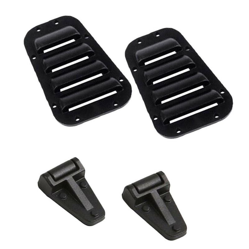 Black Intake Grille Cover & Engine Cover Hinge 4x for 1/10 TRX-4 RC Car Buggy