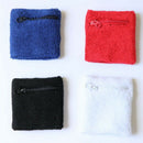 Zipper Pocket Towel Sports Sweat Wristband Sports Protector Black R4S5