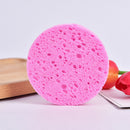 Natural Plant Fiber Face Wash Cleansing Round Sponge Beauty Makeup Tool PinkJR