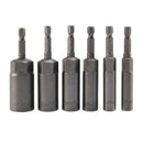 6Pcs 6mm-17mm 80mm Length Extra Deep Bolt Nut Bit Set Metric 1/4 6.35mm Hex