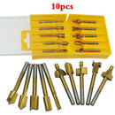 10pcs HSS Titanium Router Bits Wood Cutter Milling Engraving Rotary Tool Set
