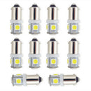 10 PCS T11 BA9S 5050 5-SMD LED White Light Bulb Car 12V Lamp T4W 3886X H6W 363