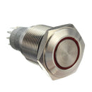Self-Locking ON/OFF 12V Car Aluminum LED Power Push Button Switch Red