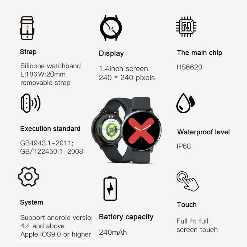 Waterproof  S20 IP68 Smart Watch ECG Heart Rate Blood Pressure Fitness Bracelet
