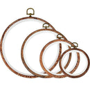 4 Pieces Embroidery Hoop Cross Stitch Hoops Imitated Wood Embroidery Circle