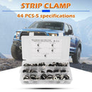 44pcs Stainless Steel Rubber Lined P Cable Clips Hose Pipe Clamps for Boat RV