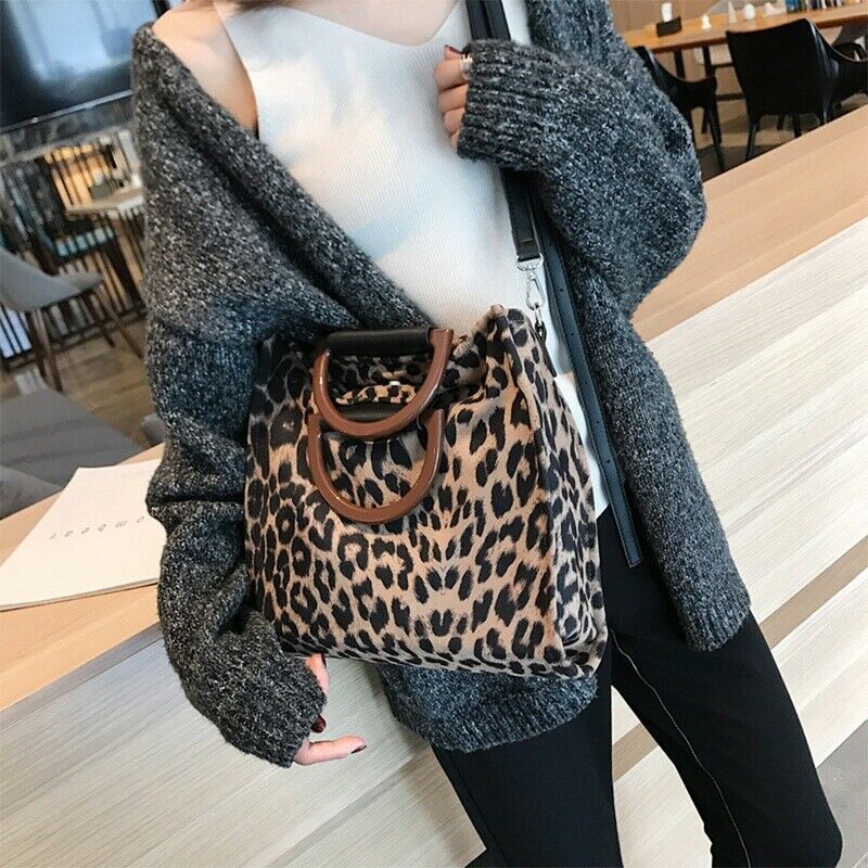 Leopard Women Handbags Big Capacity Pu Leather Females Handbags Fashion Leo J4J8
