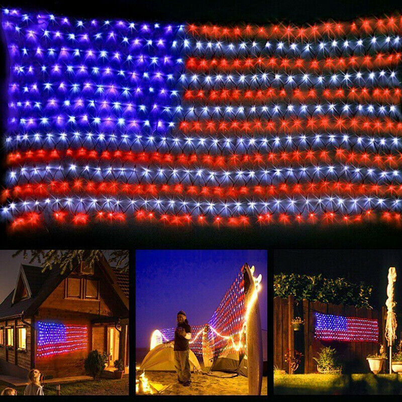 LED Flag Net Light American String Light For Festival Indoor Outdoor Decorat Gw