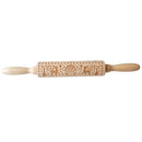 Christmas Snowflake Elk Wooden Rolling Pin Dough Engraved Roller DIY
