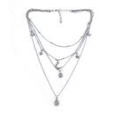 Boho Four-layers Choker Pendant Necklace Crystal Star Moon Chain Women Jewelry
