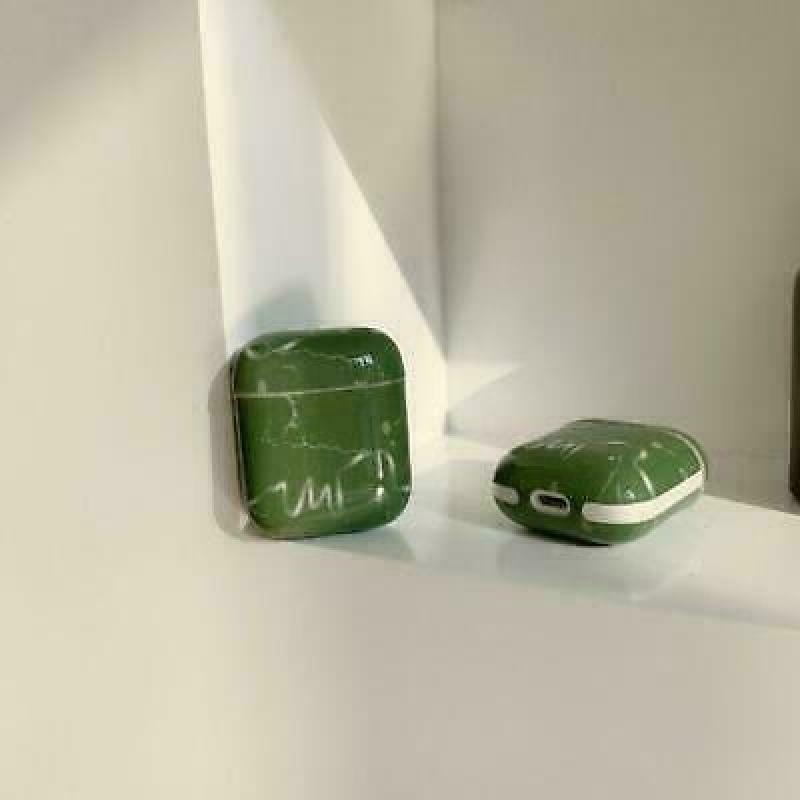 Suitable for AirPods case Luxury green marbled Bluetooth headset set l y