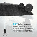 Travel Umbrella Large Umbrella Windproof Waterproof,Compact Folding Black U D3U6