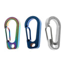 3 Pieces Durable Strong Titanium Alloy Carabiner Clip D-Ring for Outdoor Camping