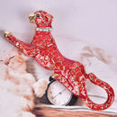 Fashion Crystal Red Leopard Brooch Pin Collar Badge Corsage Jewelry FT