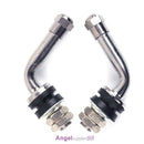 4pcs 90 Degrees Angle Bolt In Tubeless Chrome Plated Metal Tire Valve Stems