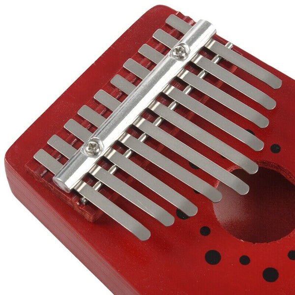 10 Keys Birch Finger Thumb Piano Mbira Music Story Telling Instrument (Red)
