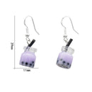 2 Pairs Women Bubble Tea Drop Earrings Personality Milk Tea Drink Earring TLE