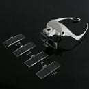 Head Magnifier with 2 LED Lights Magnifying Glass Loupe Hands Free Lamp Headband