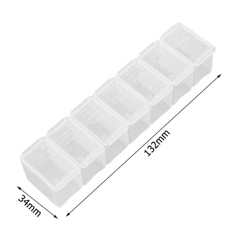 Portable 7 Day Weekly Clear Tablet Pill Box Medicine Holder Splitters hv2n