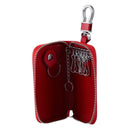 Men Leather Zip Around 6 Hook Key Case Car Key Holder Wallet ï¼ˆ Redï¼‰