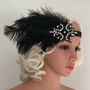 1 Piece 1920s Flapper Headband Ladies Fancy Dress Accessory 20s   Black