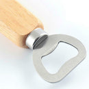 Stainless Steel Bottle Opener Wood Handle Drink Beer Lid Kitchen Launcher