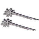 2 Diamante Flower Crystal Hair Grips Barrette Clips Slide fit for Bridal Wedding