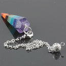 Rainbow Natural Stone Crystal Point Pendulum Dowsing Chakra Scrying Dowser