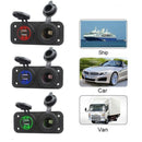 Car Charger Dual USB Port Splitter 12V-24V Socket Power Cigarette Lighter Outlet