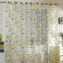 2.5Mx1M Flower Sheer Voile Eyelets Panel Valance Curtain Divider Blinds Yellow