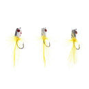 3Pcs Bass Fly Fishing Flies Panfish Popper Flies Single Hook Topwater Baits