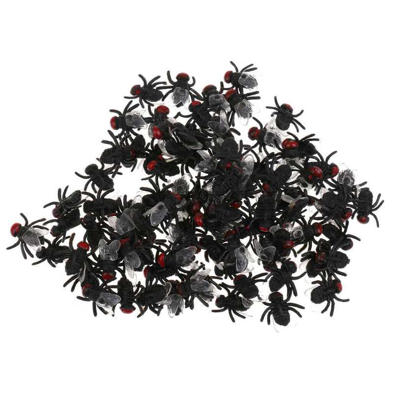 100pcs Flies Halloween Joking Bugs Toys Party