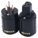 P-029 + C-029 BLACK Copper / DIY Audio / Power cord / US connector 1Pair OZ