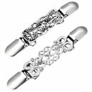 2 Pieces Ancient Cardigan Sweater Collar Clip Brooch Shawl Clips For Women  D6F4
