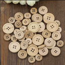Lots 50 Pcs DIY 4-Holes Mixed Wooden Buttons Natural Round Sewing Scrapbooking