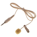 3.5mm Jack Plug Mini Clip On Microphone Mic With Tie Collar Shirt Clip Beige