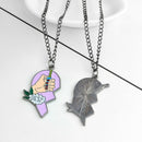 Fashion Best Buds Print Lighter Partly Heart Shaped-Necklace Pendant Gifts Hot